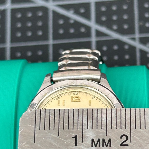 Vintage Buren Watch Silver Tone Cream Dial Arabic Numerals Expansion Band Tested main image 5